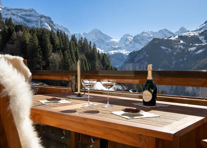 アパート Silberhorn Penthouse ヴェンゲン